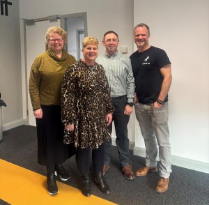 Andy with Brenda Carson, Gary Cousins and Eunice Robinson, NIPEC Senior Professional Offiecrs